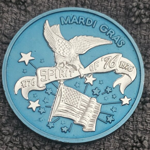 MARDI GRAS THE SPIRIT OF 76 MARDI GRAS DOUBLOON TOKEN Pass Christian - Picture 1 of 6
